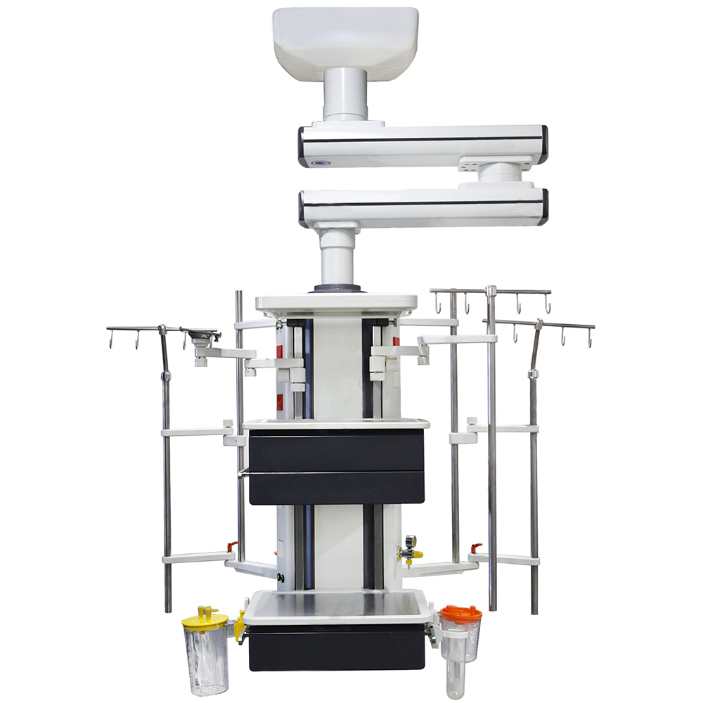 Motorsuz Çift Kollu Üç Mafsallı, yoğun bakım ve ameliyathane tavan askı sistemi