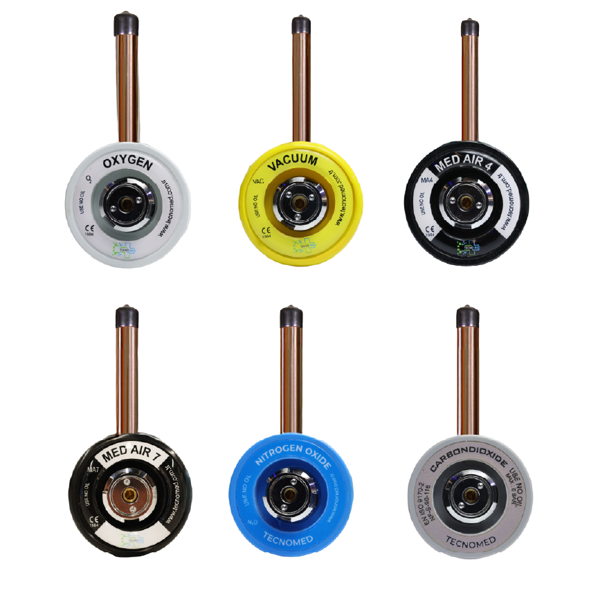 Afnor gaz prizleri – oksijen, vakum, medikal hava, azot protoksit ve anestezik gaz çıkışları