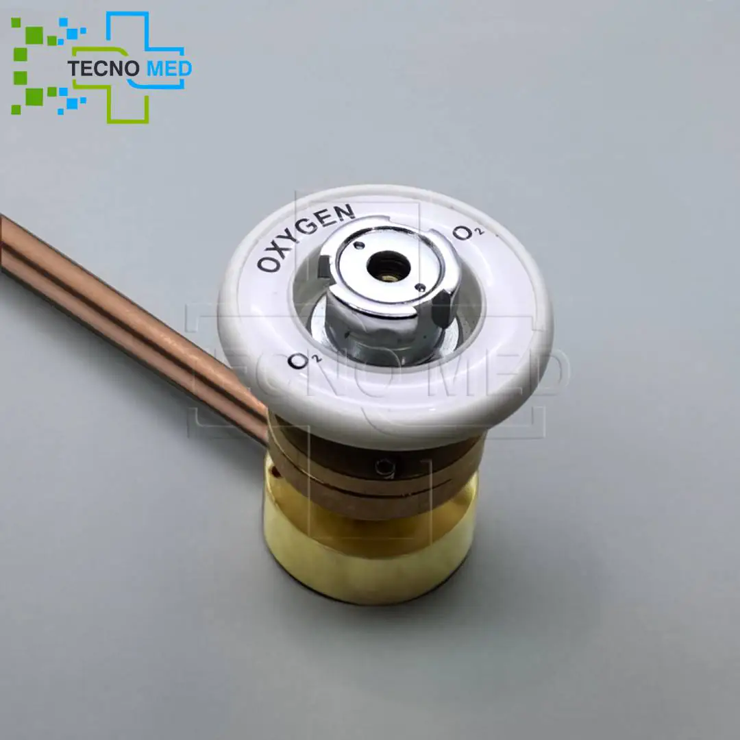 Oxygen gas outlet for efficient and reliable oxygen delivery in healthcare environments.